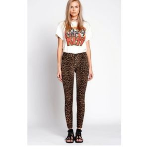 Black Orchid Leopard High Rise Ankle Frey Pants 24